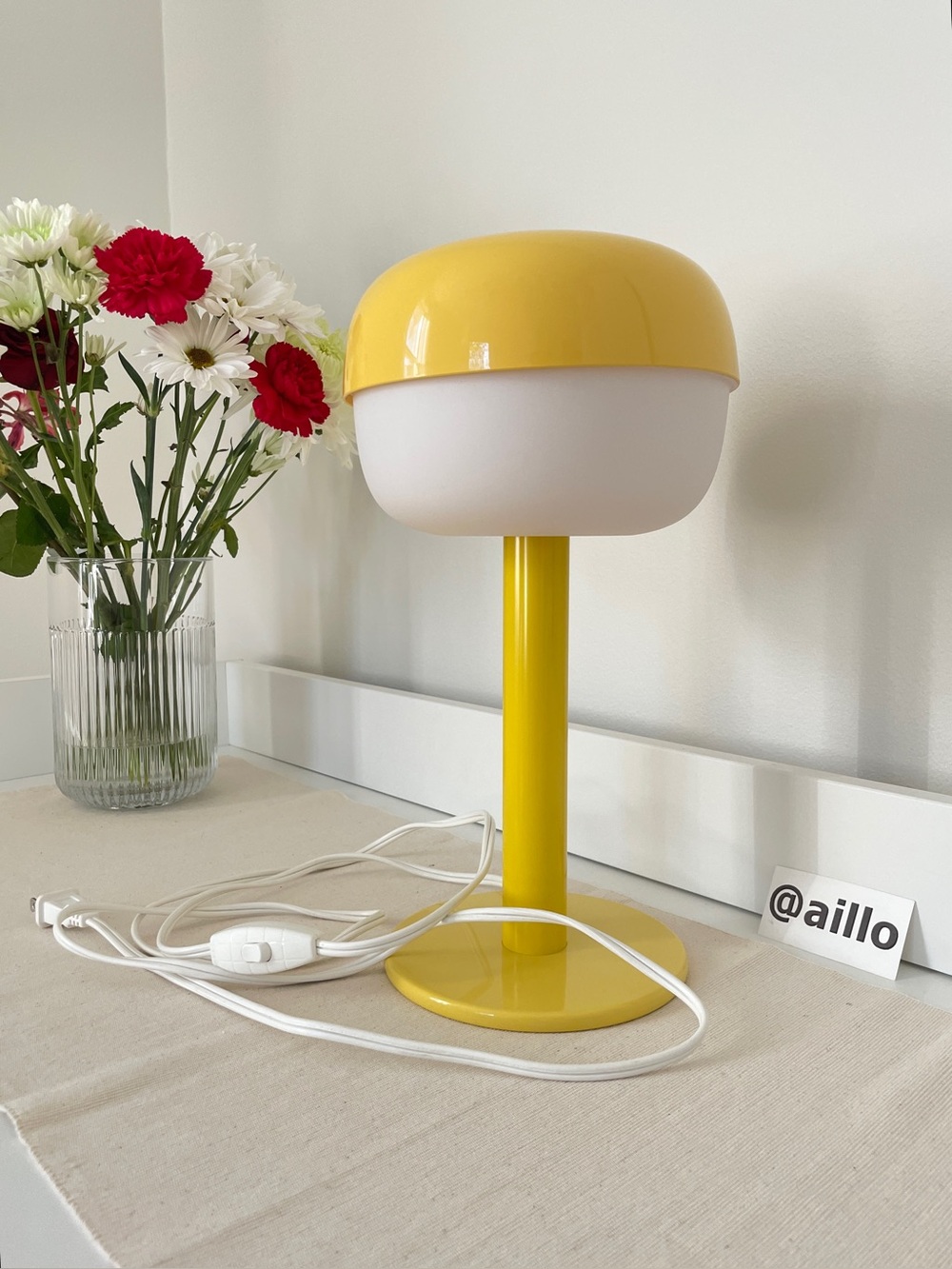 IKEA BLASVERK Table lamp, yellow, 14 "